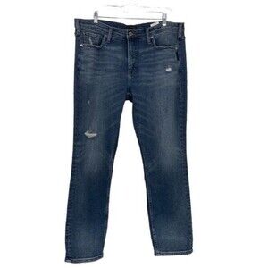 Silver Jeans Co Not Your Boyfriends Jeans Mid Rise Slim Leg Distressed Size 33